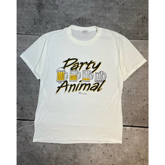 "Party Animal" Tee (L) - 1980s - Picture 1 of 2